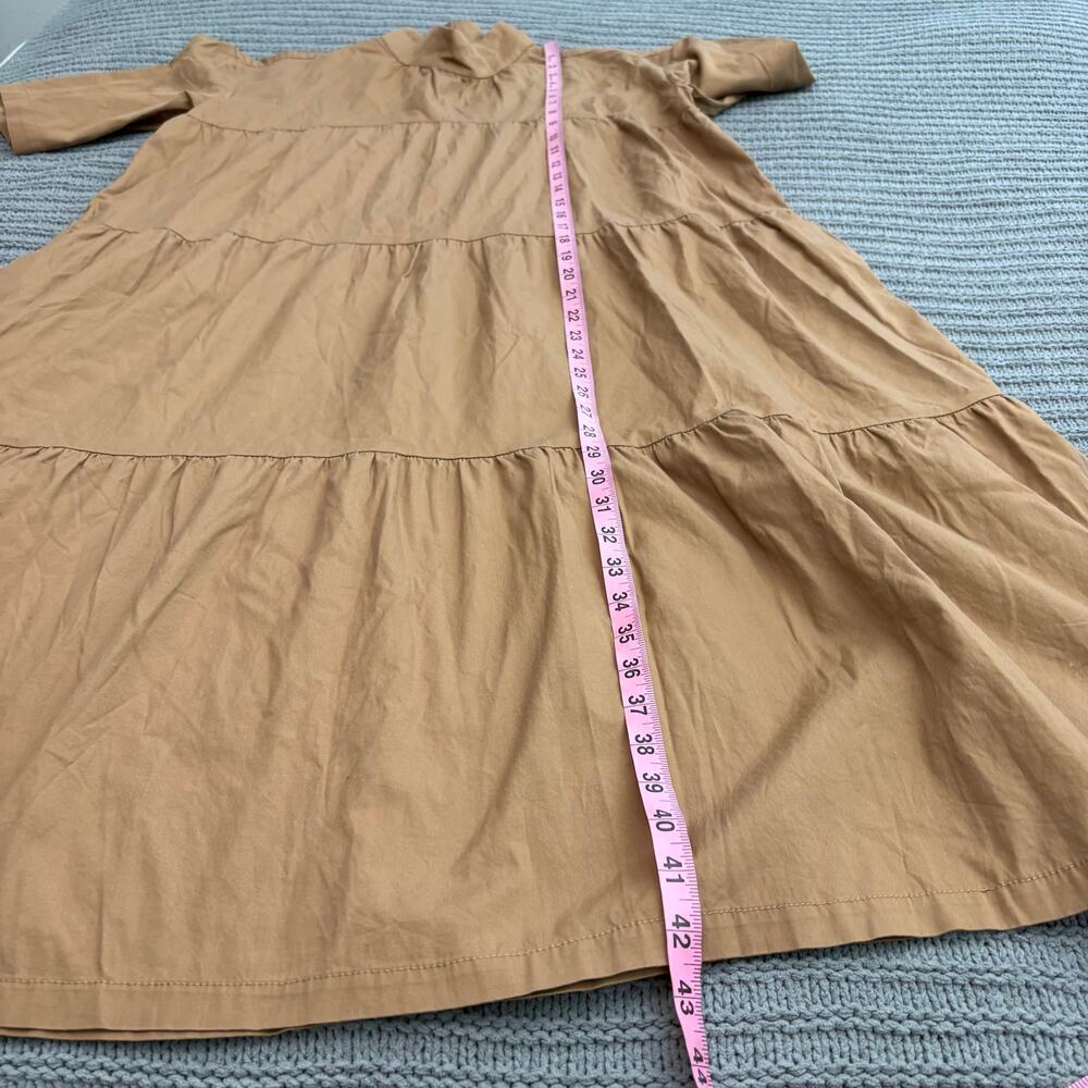 Everlane Tiered Mock Neck Dress Women’s Size Small Minimalist Cottagecore Poplin - Picture 4 of 10